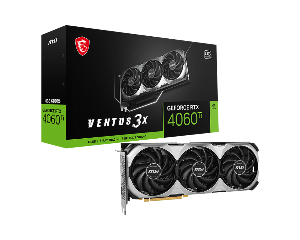 RTX 4060Ti 16G GDDR6 3FAN MSI VENTUS 3X OC - TARJETA DE VIDEO – UPC 824142332061